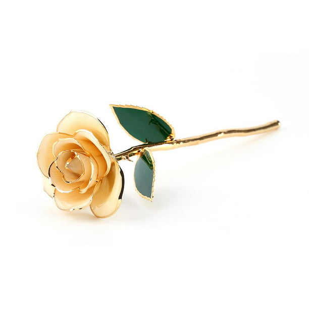 Nice 24K Gold Foil Rose Flower Handcraft Dipped Long Stem Home Decor Lover Gifts 
